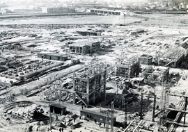 ENSIDESA. Avilés. Obras de construcción de la factoría. 1955